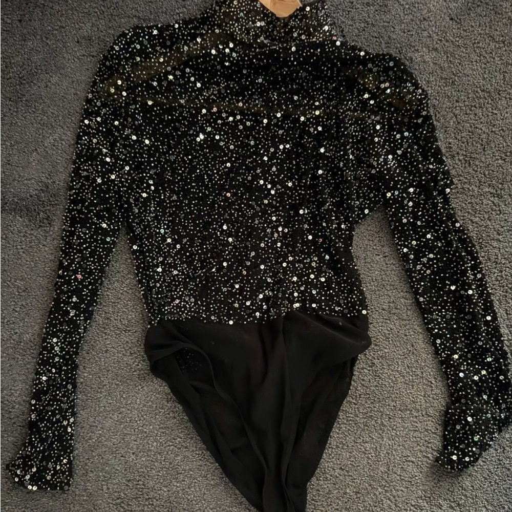 Black Sequin Women's Top